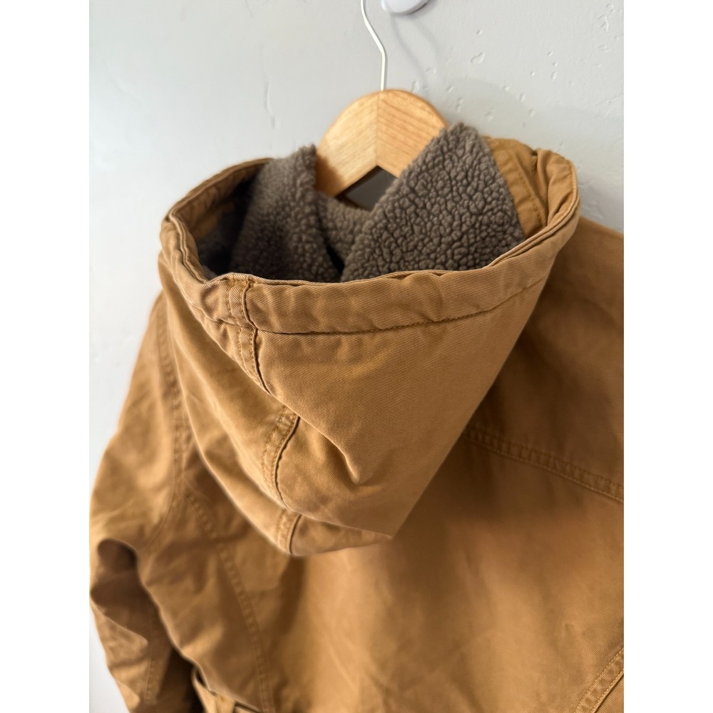 The North Face Fleece Lined Hooded Trench Jacket Wheat Women's Size Small Canvas - Picture 5 of 12